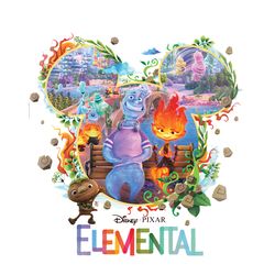 Disney Elemental 2023 Png, Disney Pixar Elemental Png, Ember Wade Clod Grale Png, Fire boy Water Png