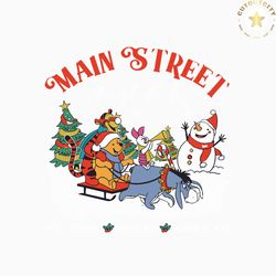 retro winnie the pooh main street sleigh rides svg file