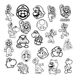 super mario bundle svg instant download digital file