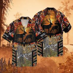 hunting deer 1 for men and women graphic print short sleeve hawaiian casual shirt y97