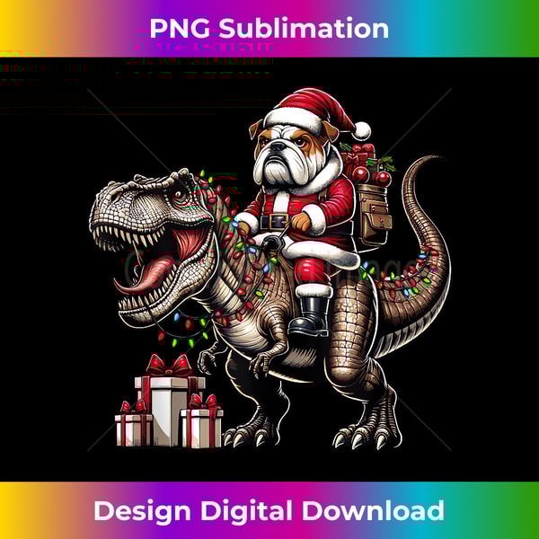 GB-20231112-2349_Funny T-Rex Dinosaur and Bulldog Christmas Santa For Bulldog Tank Top.jpg