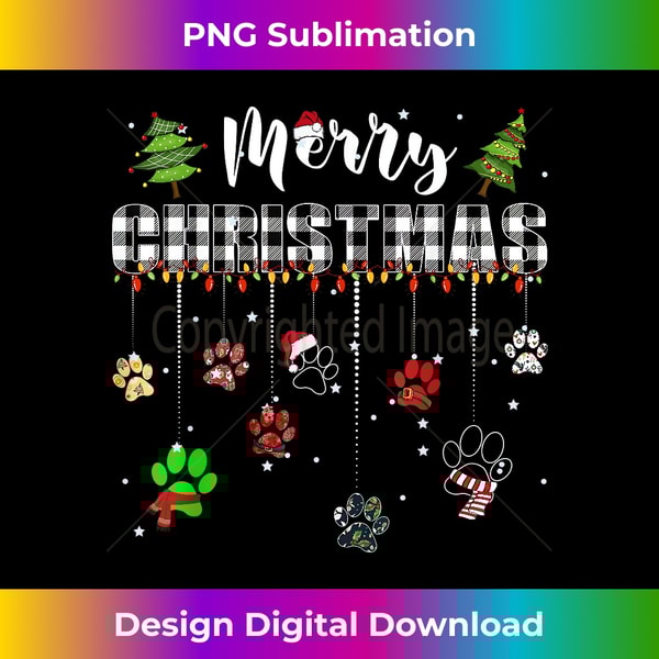 HN-20231112-3632_Merry Christmas Dog Paw Print Buffalo Plaid White Ugly Xmas.jpg