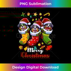 australian shepherd santa claus christmas stocking dog x-mas tank - edgy sublimation digital file - channel your creative rebel