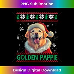 Golden Pappie Golden Retriever Santa Hat Ugly Christmas Tank - Innovative PNG Sublimation Design - Infuse Everyday with a Celebratory Spirit