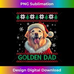 Golden Dad Golden Retriever Santa Hat Ugly Christmas Tank - Bespoke Sublimation Digital File - Animate Your Creative Concepts
