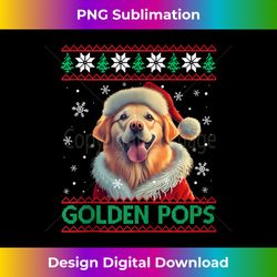 Golden Pops Golden Retriever Santa Hat Ugly Christmas Tank - Minimalist Sublimation Digital File - Channel Your Creative Rebel