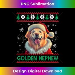 Golden Nephew Golden Retriever Santa Hat Ugly Christmas Tank - Innovative PNG Sublimation Design - Pioneer New Aesthetic Frontiers