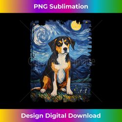 Entlebucher Mountain Dog Starry Night Painting Dog Mom Dad Tank T - Futuristic PNG Sublimation File - Rapidly Innovate Your Artistic Vision