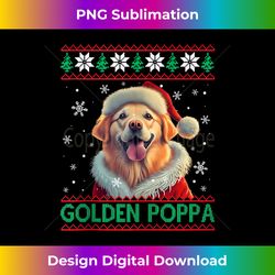 Golden Poppa Golden Retriever Santa Hat Ugly Christmas Tank - Bohemian Sublimation Digital Download - Animate Your Creative Concepts