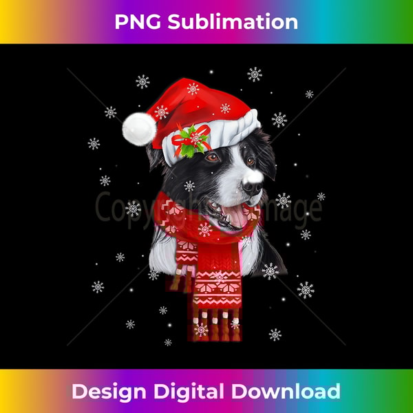 ZT-20231112-909_Christmas Pajama Border Collie Costume Santa Hat gift 1.jpg