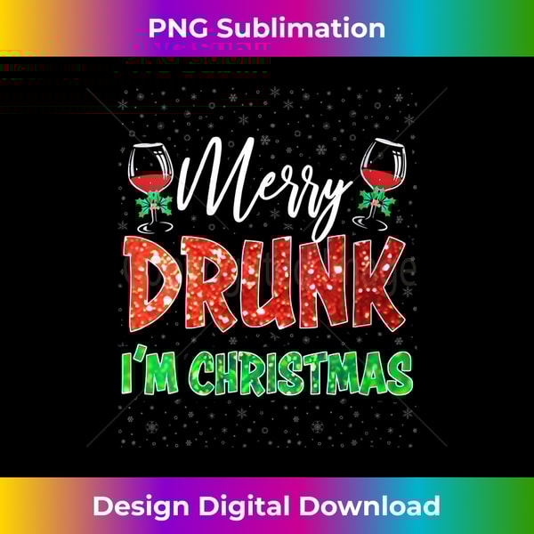 PJ-20231112-1909_Womens Glass Of Red Wine Merry Drunk I'm Christmas Funny Xmas Gift V-Neck.jpg