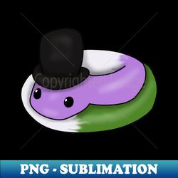 Genderqueer Snake in a top hat - PNG Transparent Sublimation File - Capture Imagination with Every Detail
