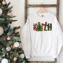 christmas with cross sweatshirt,christmas family shirt,christmas gift,holiday gift,christmas family matching shirt,faith