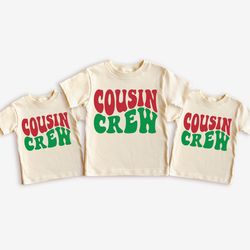 cousin crew shirts, big cousin shirts family christmas matching tshirt, baby christmas outfit retro kids christmas tops