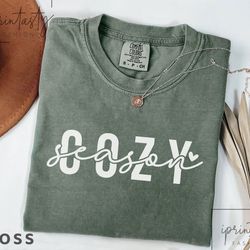 cozy season t-shirt, retro fall t-shirt, womens fall t-shirt, cozy t-shirt, fall t-shirt, christmas tshirt, cute xmas sh