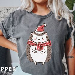 cute christmas hedgehog design t-shirt, christmas hedgehog t-shirt, gift idea, christmas gift for her, iprintasty christ