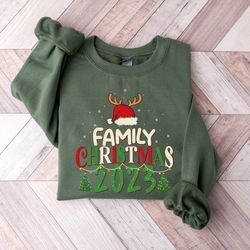 family christmas tree 2023 sweatshirt, christmas family shirt, matching christmas santa shirt, christmas gifts family, c