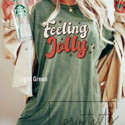feelling jolly christmas t-shirt, holiday t-shirt, cute christmas t-shirt, christmas t-shirt, iprintasty christmas comfo