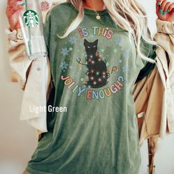 funny cat christmas shirt, jolly enough shirt, shirt, holiday apparel, christmas cat shirt, iprintasty christmas comfort