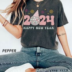 happy new year t-shirt, 2024 t-shirt, retro new year t-shirt, groovy new year shirt, 2024 t-shirt, hello 2024 t-shirt co