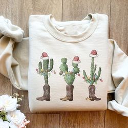 western christmas sweatshirt, cowboy christmas t-shirt, cowboy christmas sweater, cactus christmas t-shirt, country chri