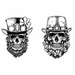 Retro Lucky Skeleton svg, Irish Skull Svg, Leprechaun Skull svg, St Patricks Day skull Svg, St Patrick Clipart