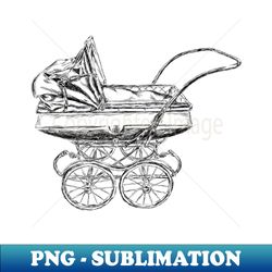 Vintage Baby Stroller Print - Exclusive PNG Sublimation Download - Capture Imagination with Every Detail