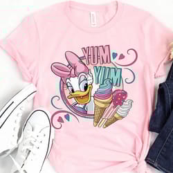 vintage daisy duck yum yum ice cream shirt, disney daisy duck shirt, daisy summer shirt, epcot snack shirt,disneyland ho