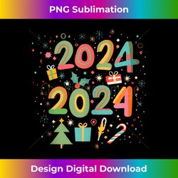 2024 Happy New Year 2024 Hello Funny Party Family Christmas Tank To - Sublimation-Optimized PNG File - Chic, Bold, and Uncompromising