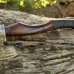 axe, custom gift hand forged carbon steel viking axe with ash wood shaft, wedding gift, axes best birthday&anniversary g