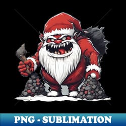 evil santa with coal - modern sublimation png file - instantly transform your sublimation projects