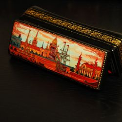 St Petersburg lacquer box hand painted decorative gift