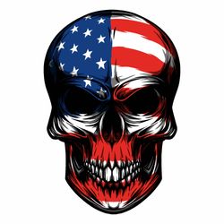 American Skull Flag Svg Png, USA Skull Flag SVG, Skull Clipart svg, Distressed flag svg, American Flag svg, Dead Skull