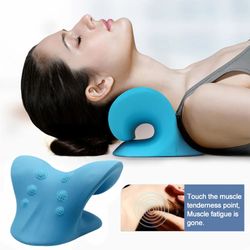neck shoulder stretcher relaxer cervical chiropractic traction device pillow for pain relief cervical spine alignment gi