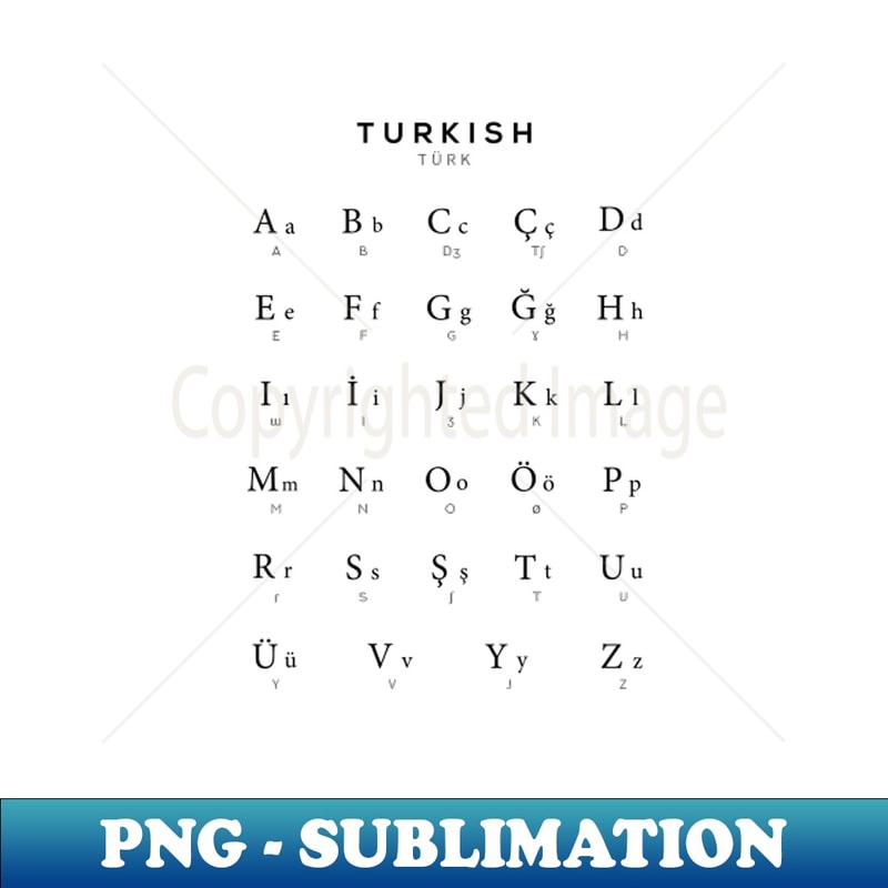 Turkish Alphabet Chart Turkey Language Chart White - Sublima | Inspire ...