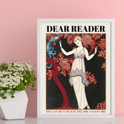 dear reader, 1920s vintage fashion posters, song lyrics wall art, lyrics posters, taylorswift wall art, taylorswift post