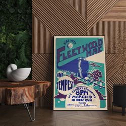 fleetwood mac poster, vintage music poster, fleetwood mac concert poster, rumours album poster, fleetwood mac vcu concer