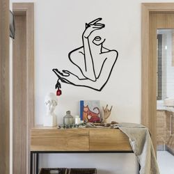 Self-Adhesive Clings for Living room Bathroom, eye caught object to display, Geometric Beauty Girl Wall Stickers
