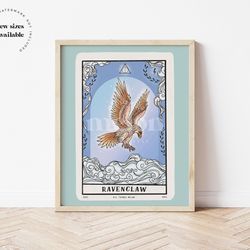 ravenclaw, hogwarts house, tarot card, downloadable print, printable illustration, poster, wall art.jpg