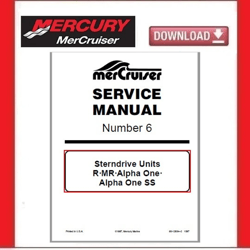 MERCURY MerCruiser Service Manual 6 Alpha One Sterndrives pdf Download