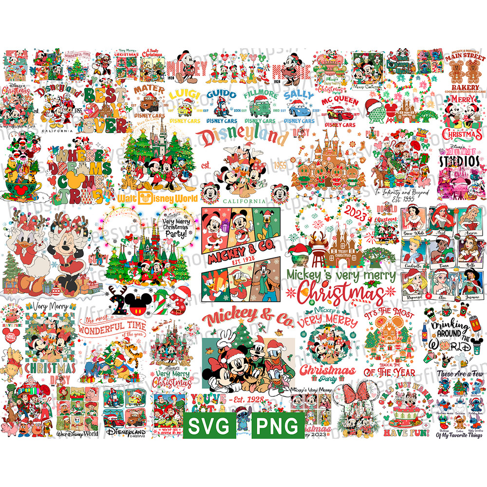Mickey Christmas Svg Png Bundle, Design Disney Christmas Svg
