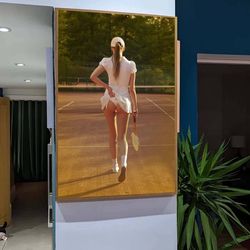sexy tennis girl canvas