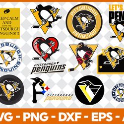pittsburgh penguins svg nhl national hockey league team svg logo clipart bundle instant download svg - png - eps - pdf