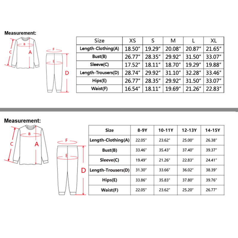 Kid's Pajamas Set Size new.png