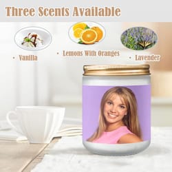 britney candle, soy wax, scented, frosted glass candle cup - large size
