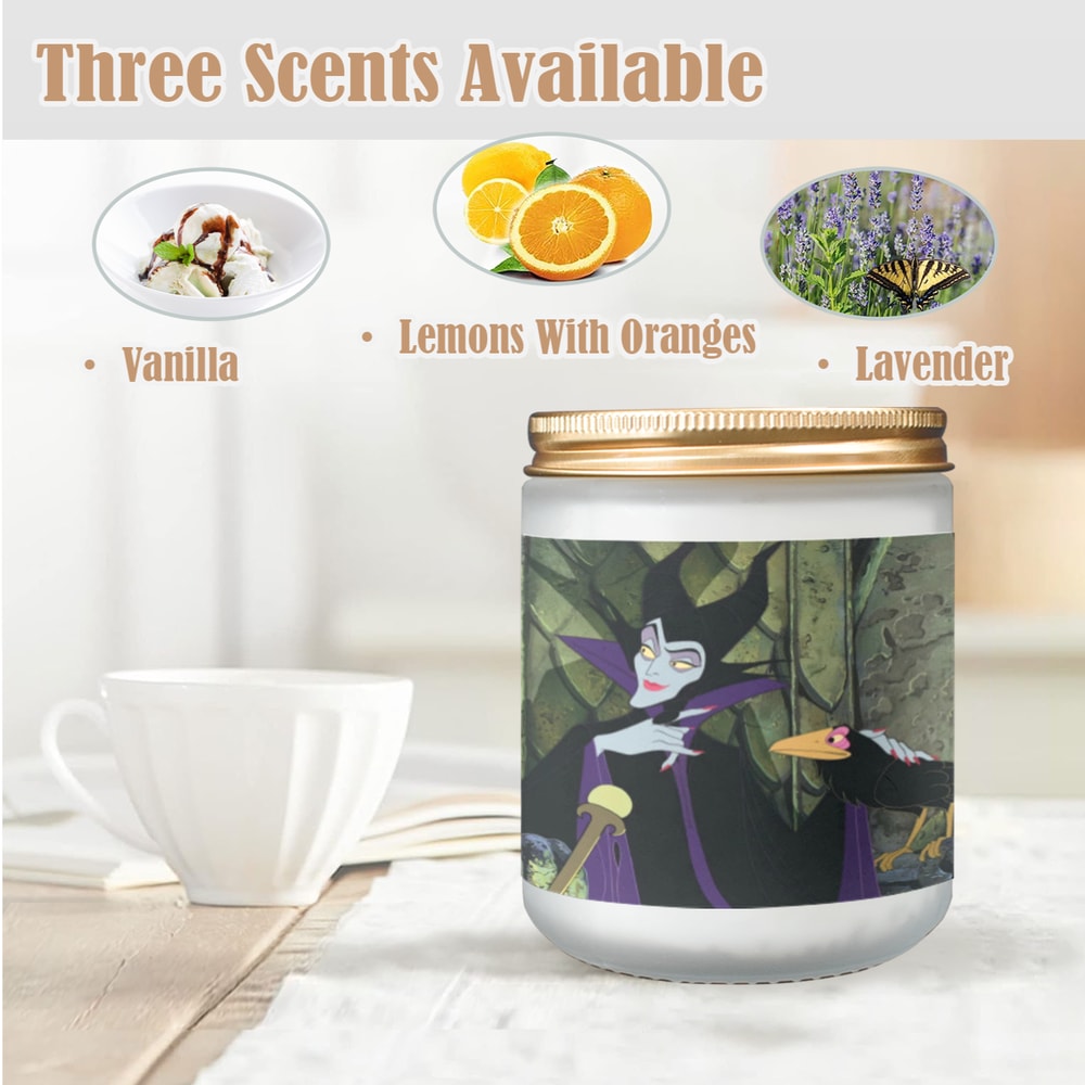 Maleficent Candle, Soy Wax, Scented, Frosted Glass Candle Cup - Large Size.png