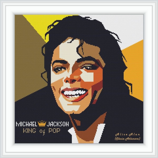 Cross stitch pattern music Michael Jackson King Pop singer - Inspire Uplift