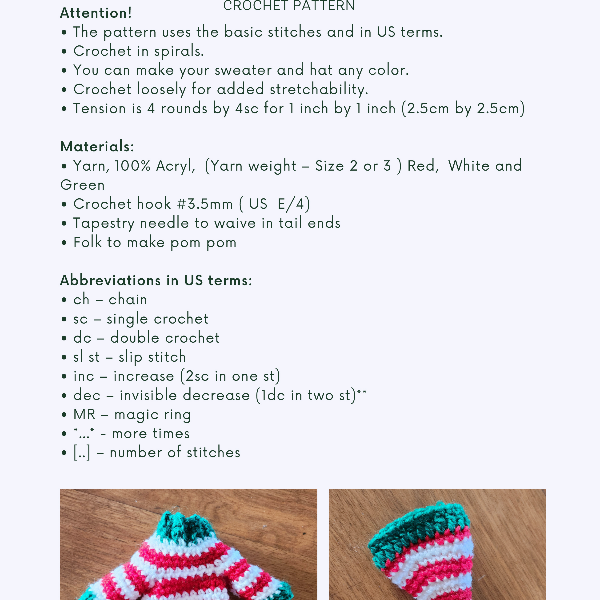 crochet pattern for elf clothes