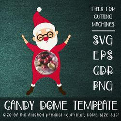Santa Claus | Christmas Candy Dome | Christmas Ornament | Paper Craft Template | Sucker Holder SVG