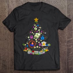 merry and bright st louis cardinals mlb christmas tree gift tshirt